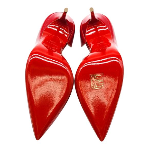 Christian Louboutin Iriza Patent Leather D’Orsay Pumps Red EU 36.5 US 6 $945 - Picture 6 of 7